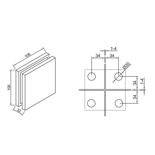 CONECTOR PARA 4 PANELES.