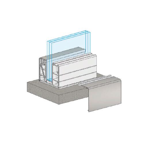 Covertor Frontal Para Bloque De Aluminio. Aluminio Acabado Inox. 5.8 Mt De Largo. Incluye Vinil