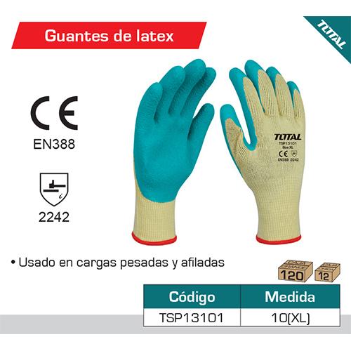 Guantes De Latex . Media XL. Usado En Cargas Pesadas Y Afiladas. Certificado CE.