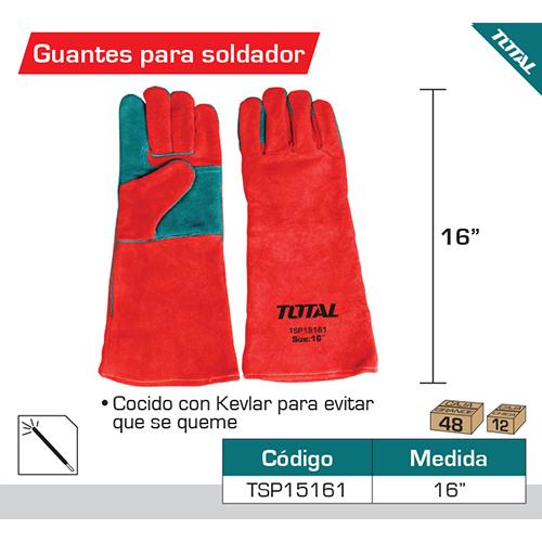 Guantes De Soldador Largos De 16". Cocido Con Kevlar Para Evitar Que Se Queme.