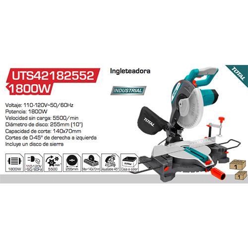 Ingleteadora 10" - 110-120V~60Hz 1800W 5500Rpm. Corta 0 A 45 Grados Derecha Izquierda Y Bisel 45