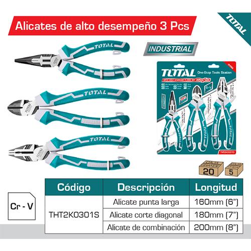 Kit 3 Alicates De Combinación De Alto Apalancamiento. Ahorran El 30% De La Fuerza.