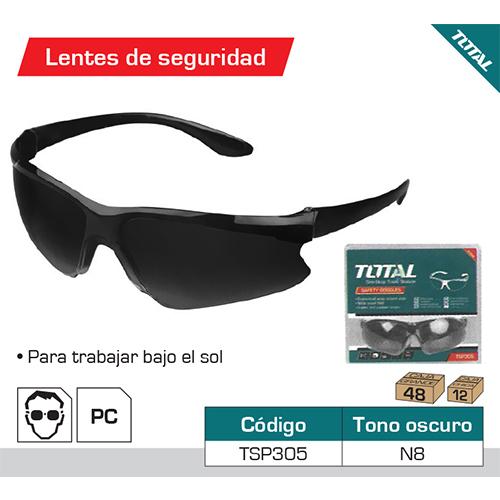 Lentes De Seguridad Para Trabajar Bajo El Sol Oscuros. Tono N 8.