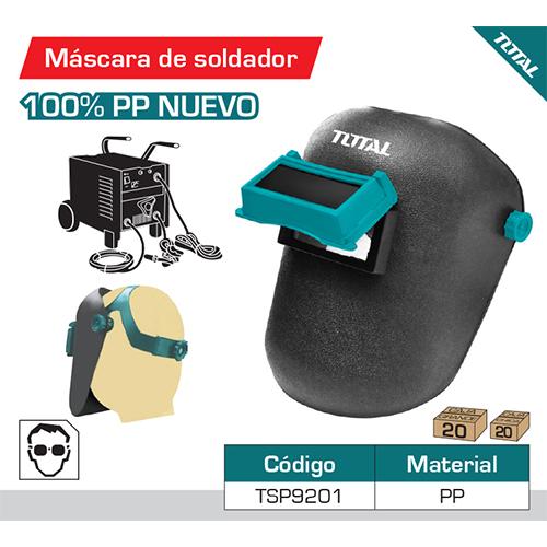 Mascara De Soldador. Material 100% PP. Medida De Vidrio 108X50x3 Mm De Ventanilla Movible