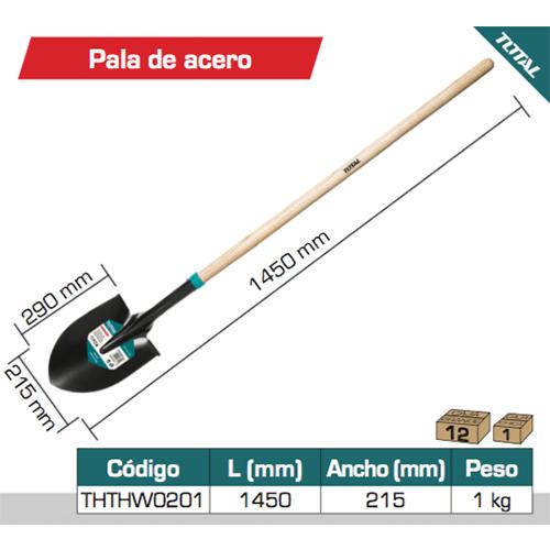 Pala De Punta Larga De 1450 Mm Con Cabeza De 290X215 Mm Mango De Madera