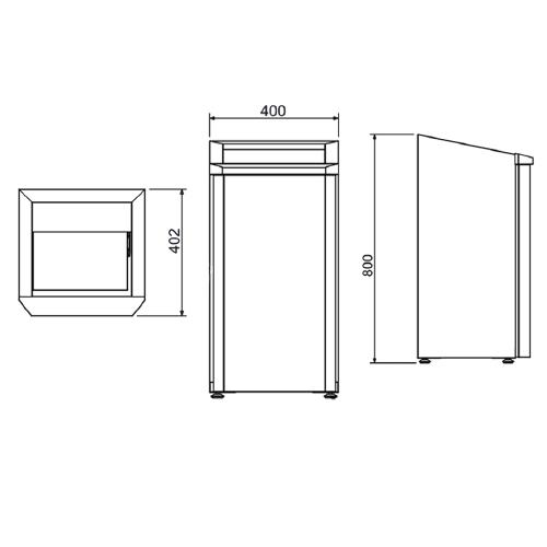 Tinaco De Basura Inoxidable: 400X400x800h Mm.  (N2-P2-D15-03-01/D15-03-02)