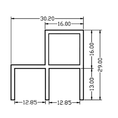 Perfil Guia Superior Para Puertas Corredizas. Anodizado. 3 Mts.