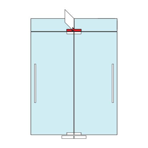 SOPORTE SUPERIOR PUERTAS DOBLE. SATINADO