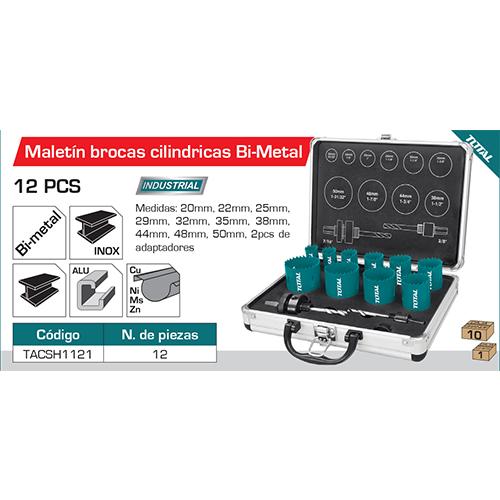 TACSH1121 Maletin Con 12 Pcs Brocas Cilindricas Bi-Metal