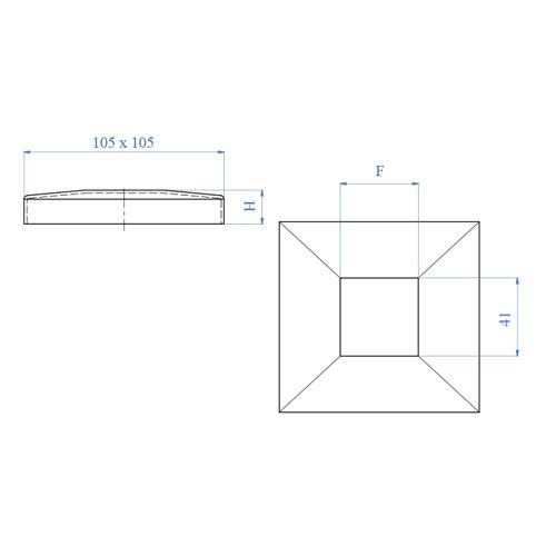 Tapa Decorativa Tuberia Cuadrada 40X40mm.